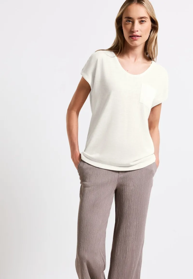 Street One Shirts*Leinen-Look T-Shirt off white
