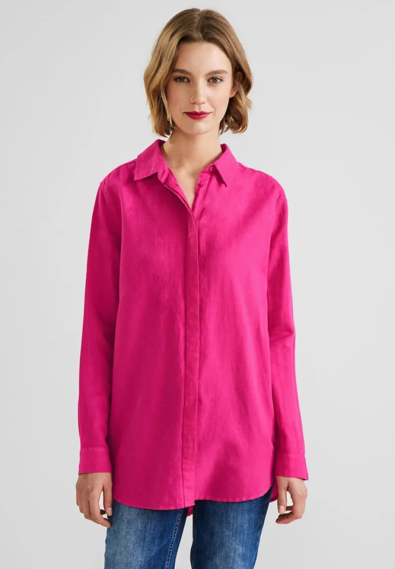 Street One Blusen*Leinenmix Longbluse oasis pink