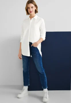 Street One Blusen*Leinenmix Longbluse off white