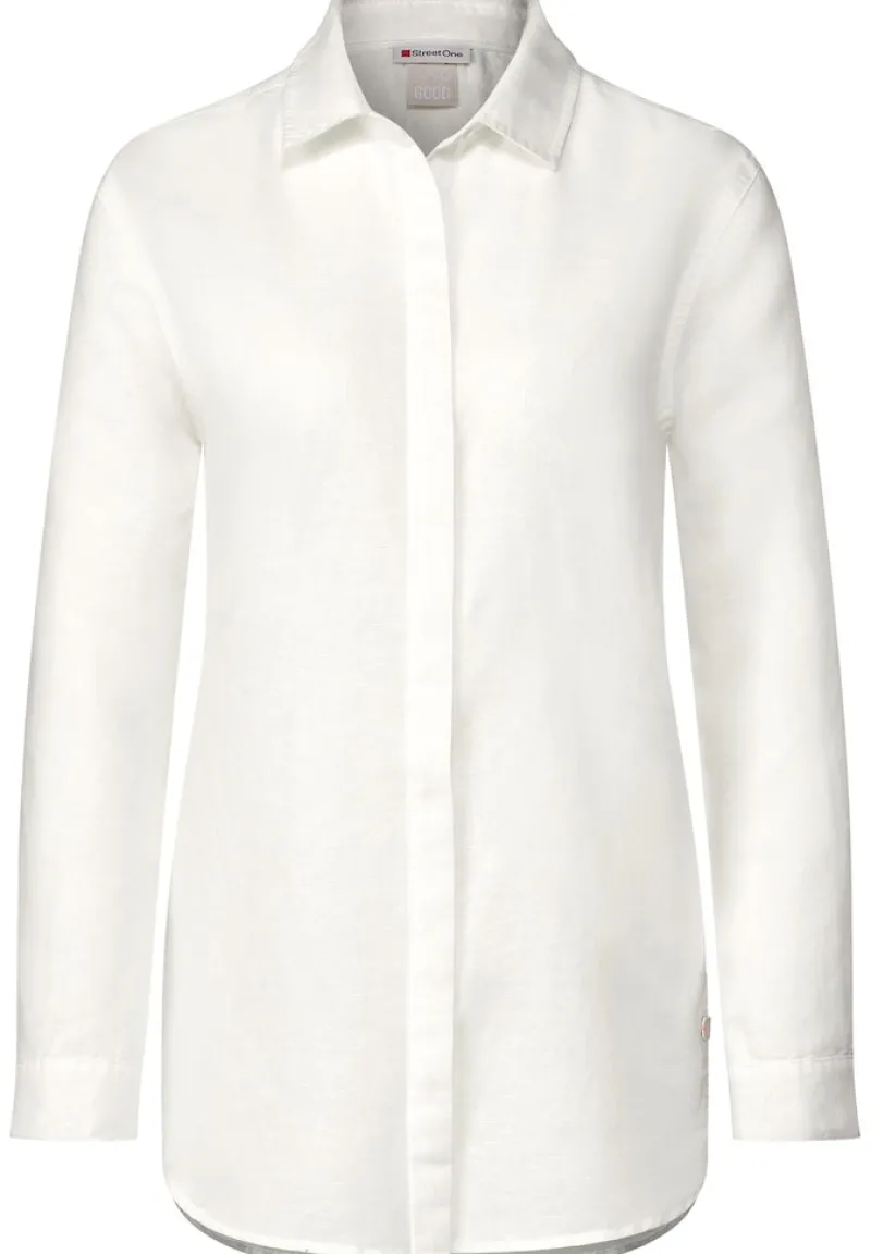 Street One Blusen*Leinenmix Longbluse off white