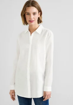 Street One Blusen*Leinenmix Longbluse off white