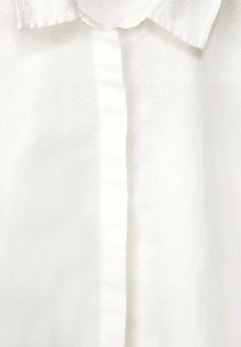 Street One Blusen*Leinenmix Longbluse off white