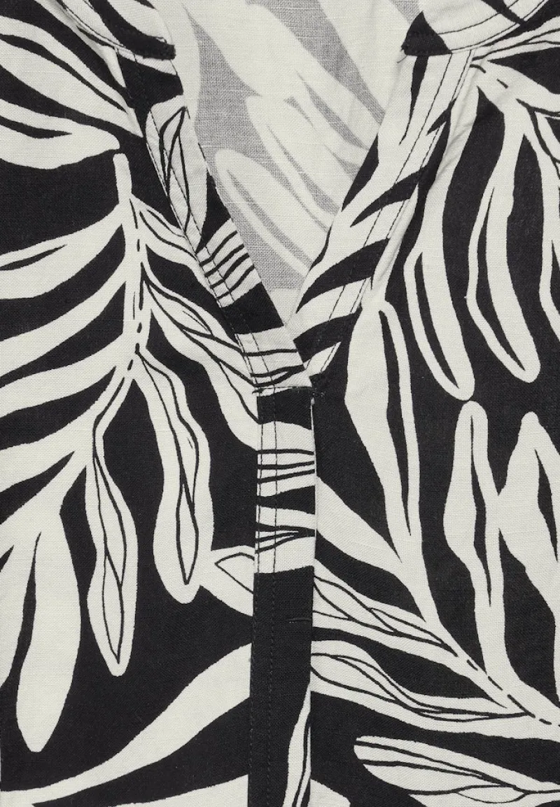 Cecil Kleider*Leinenmix Print Kleid Black