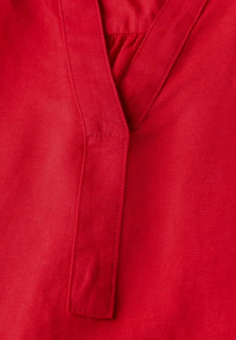 Street One Blusen*Leinenmix-Bluse in Unifarbe glory red