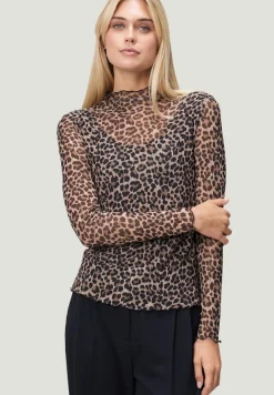 Zero Shirts*Leoshirt mit Stehkragen beigeblack