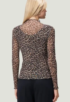 Zero Shirts*Leoshirt mit Stehkragen beigeblack