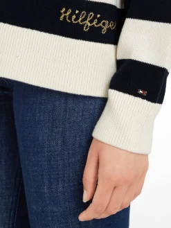 Tommy Hilfiger Pullover & Sweatshirts*LIGHTHOUSE STP BOXY V-NK CARDI light h stp- desert sky- ecru