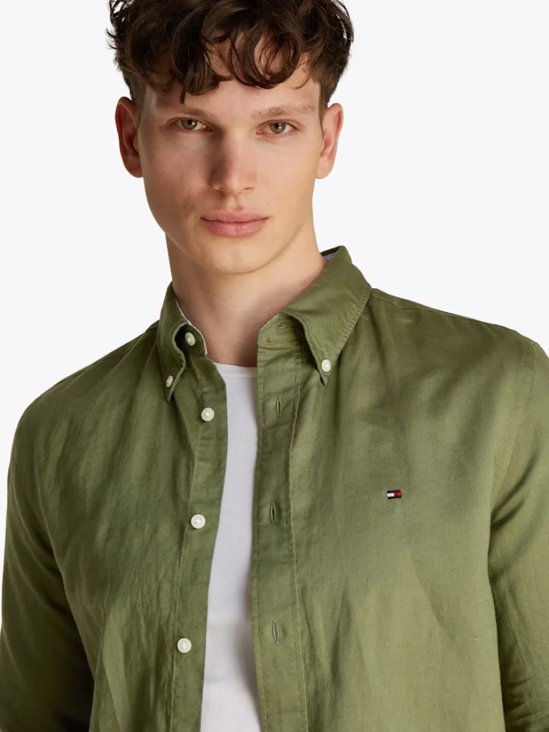 Tommy Hilfiger Hemden|Big Boys*LINEN BLEND SOLID RF SHIRT battle green