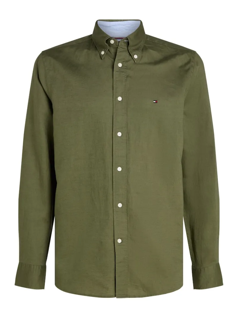 Tommy Hilfiger Hemden|Big Boys*LINEN BLEND SOLID RF SHIRT battle green