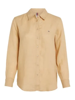Tommy Hilfiger Blusen*LINEN RELAXED SHIRT LS harvest wheat