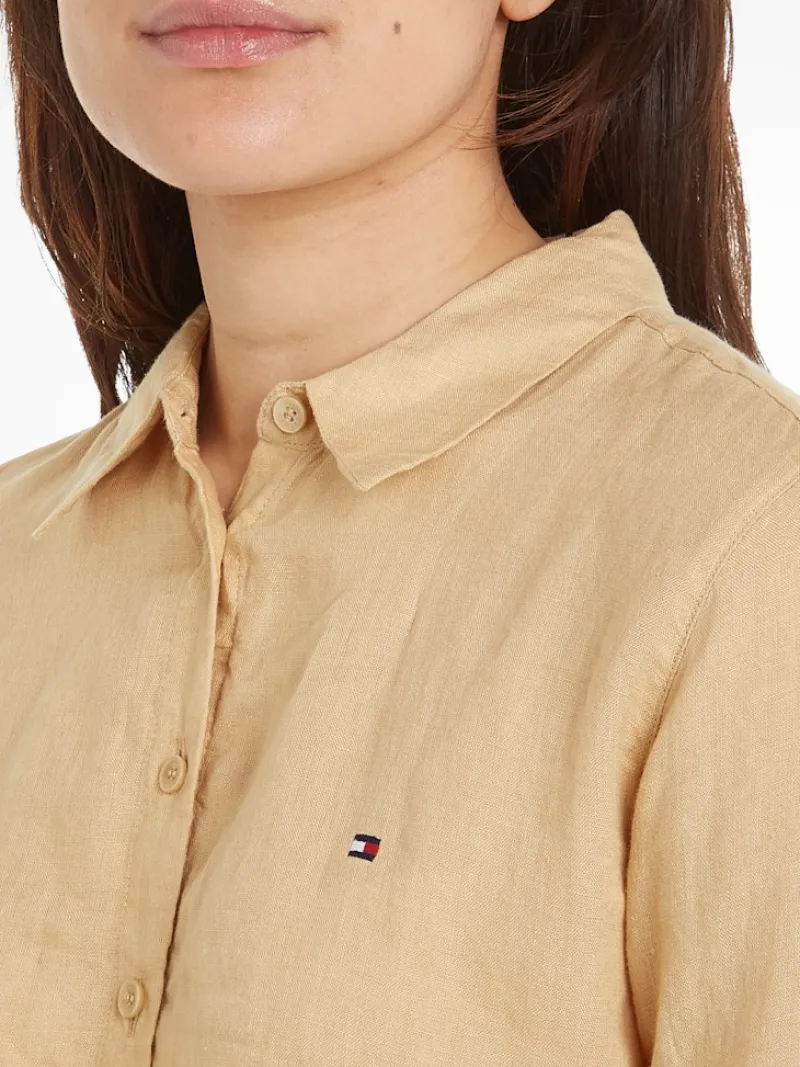 Tommy Hilfiger Blusen*LINEN RELAXED SHIRT LS harvest wheat