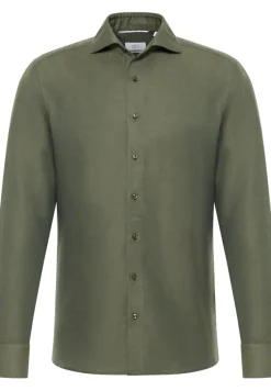 ETERNA Hemden|Big Boys*Linen Shirt Twill Langarm khaki