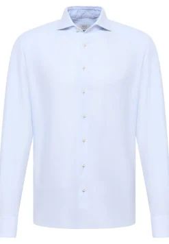 ETERNA Hemden|Big Boys*Linen Shirt Twill Langarm pastellblau