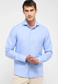 ETERNA Hemden|Big Boys*Linen Shirt Twill Langarm azurblau