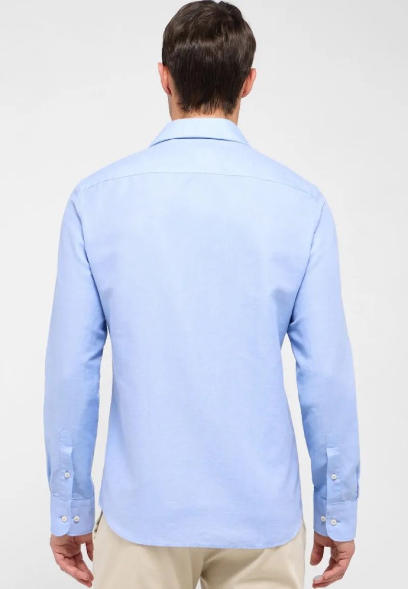 ETERNA Hemden|Big Boys*Linen Shirt Twill Langarm azurblau