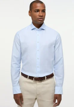 ETERNA Hemden|Big Boys*Linen Shirt Twill Langarm himmelblau