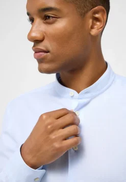 ETERNA Hemden|Big Boys*Linen Shirt Twill Langarm pastellblau