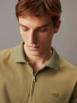 Calvin Klein Shirts|Big Boys*LIQUID TOUCH WELT ZIP POLO delta green