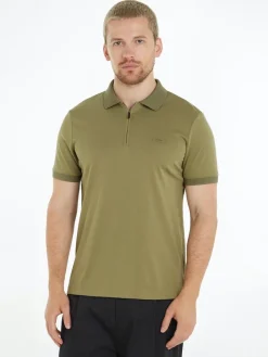 Calvin Klein Shirts|Big Boys*LIQUID TOUCH WELT ZIP POLO delta green