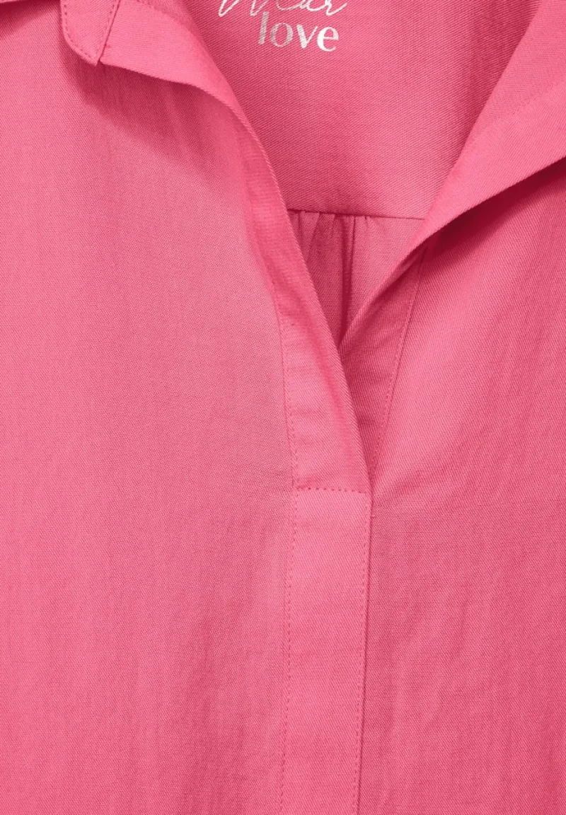 Street One Blusen*Longbluse mit Hemdkragen berry rose