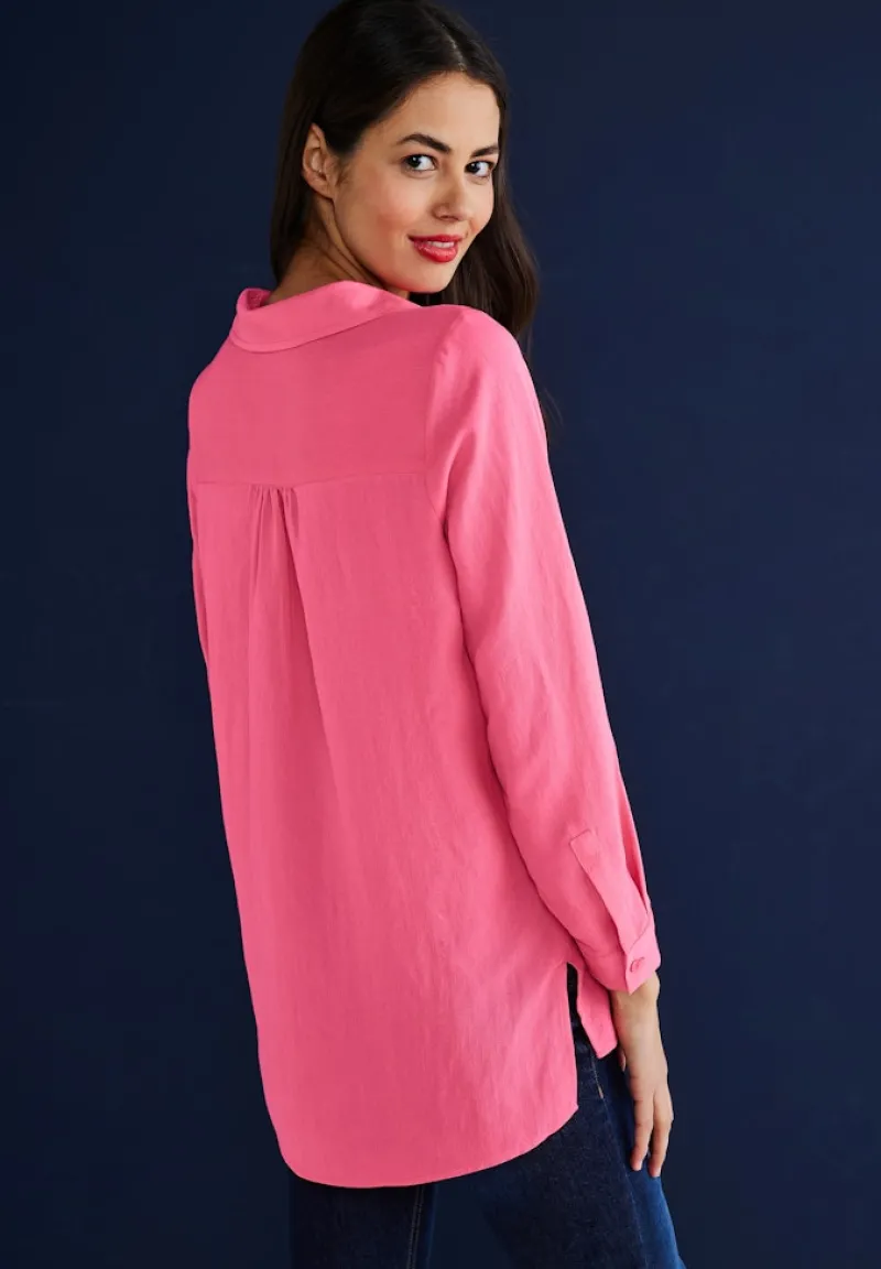 Street One Blusen*Longbluse mit Hemdkragen berry rose