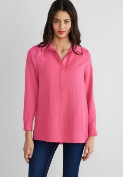 Street One Blusen*Longbluse mit Hemdkragen berry rose