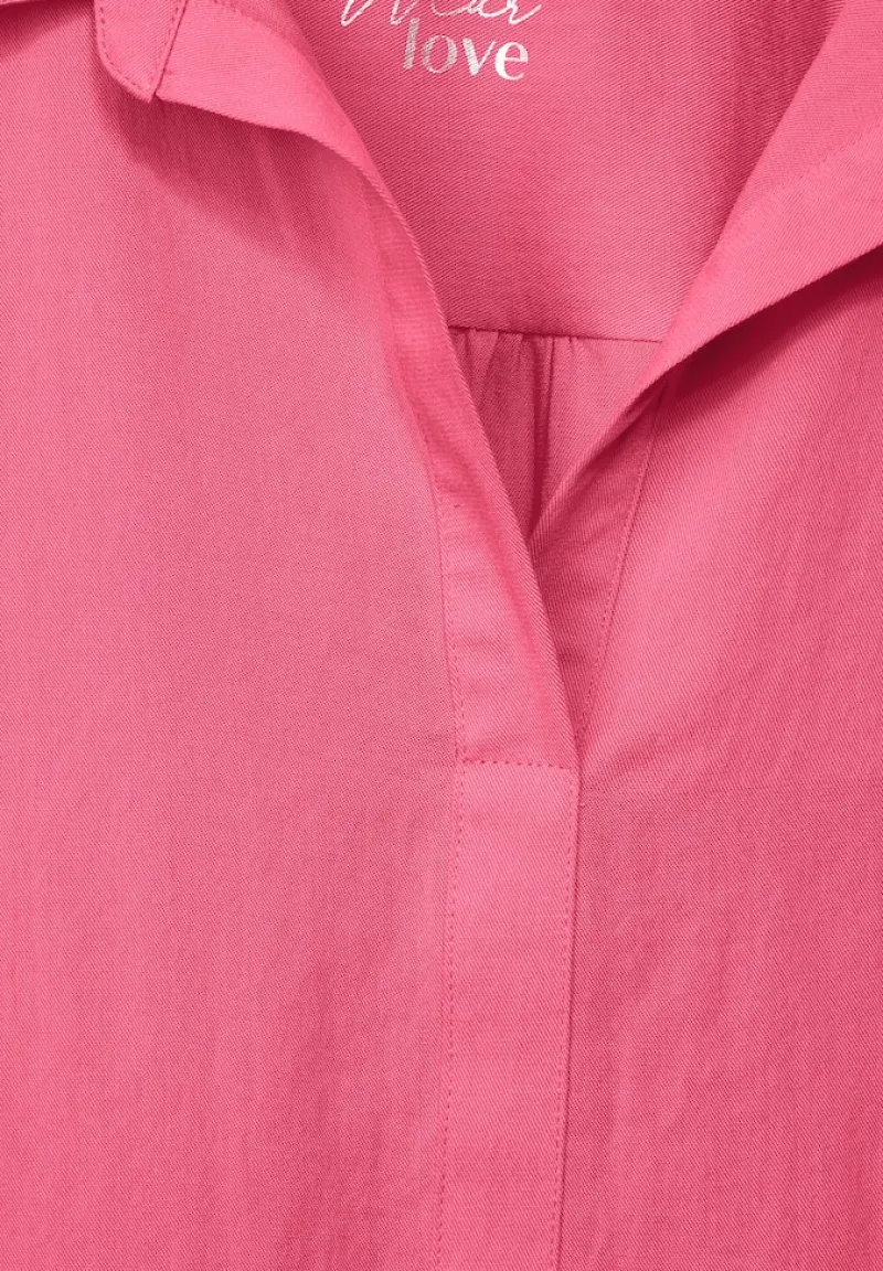 Street One Blusen*Longbluse mit Hemdkragen berry rose