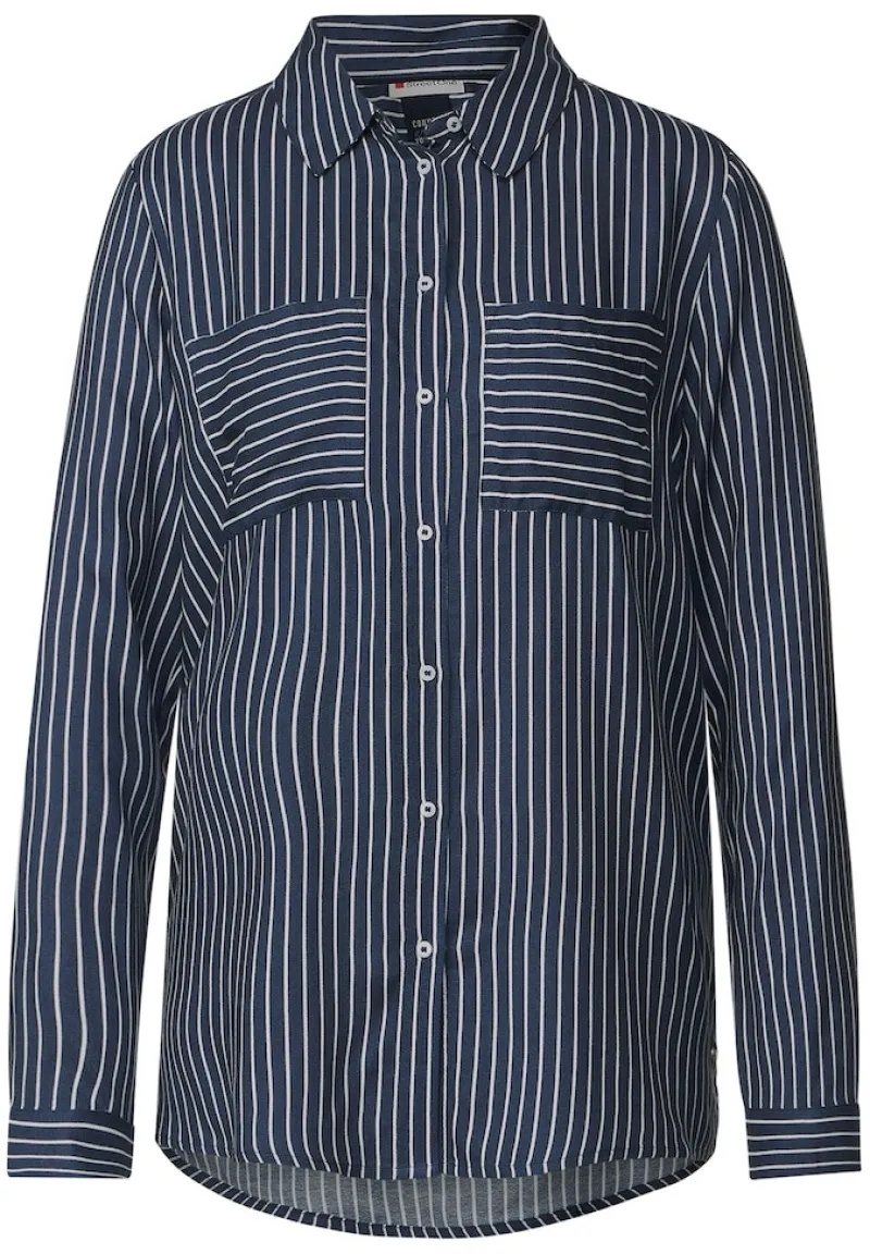 Street One Blusen*Longbluse mit Streifenmuster grey blue