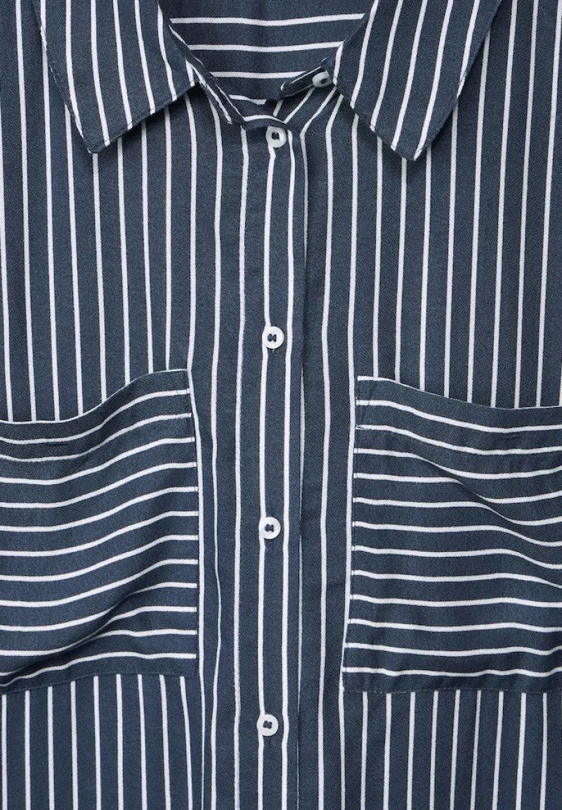 Street One Blusen*Longbluse mit Streifenmuster grey blue