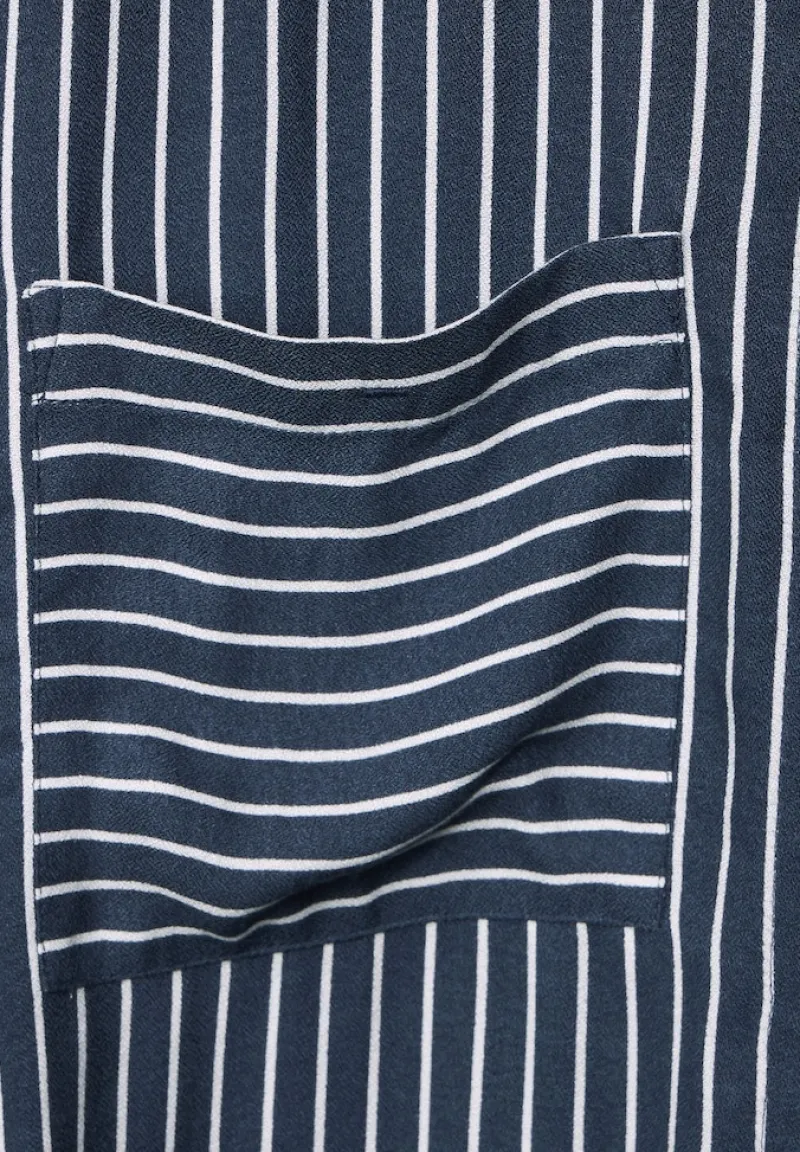 Street One Blusen*Longbluse mit Streifenmuster grey blue