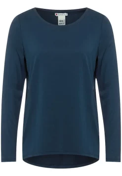 Street One Shirts*Longshirt in Seidenoptik deep teal blue