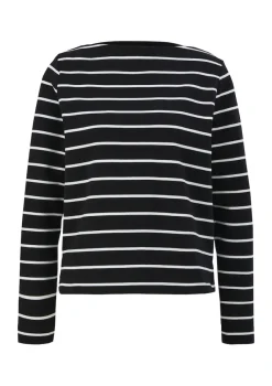 s.Oliver Pullover & Sweatshirts*Longsleeve aus Baumwollstretch Schwarz