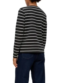 s.Oliver Pullover & Sweatshirts*Longsleeve aus Baumwollstretch Schwarz