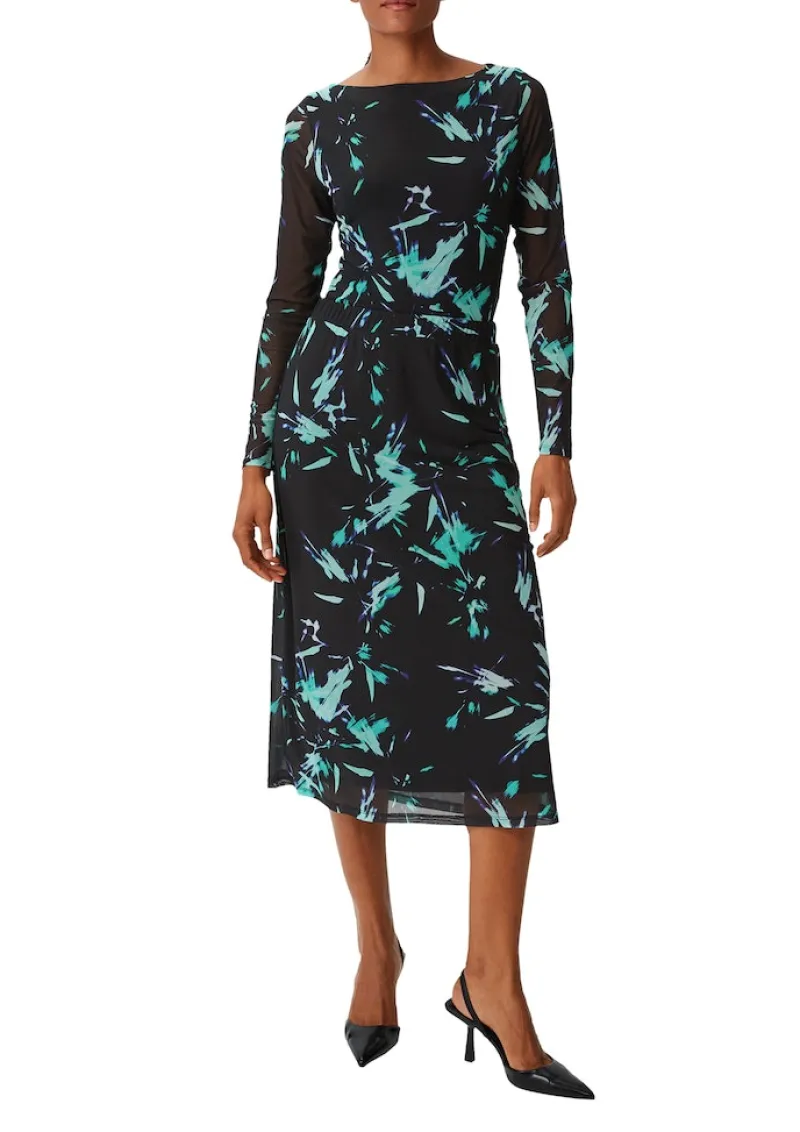 Comma Shirts*Longsleeve aus Mesh Schwarz