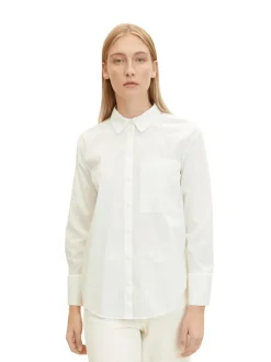 Tom Tailor Blusen*Loose Fit Bluse mit Brusttasche whisper white
