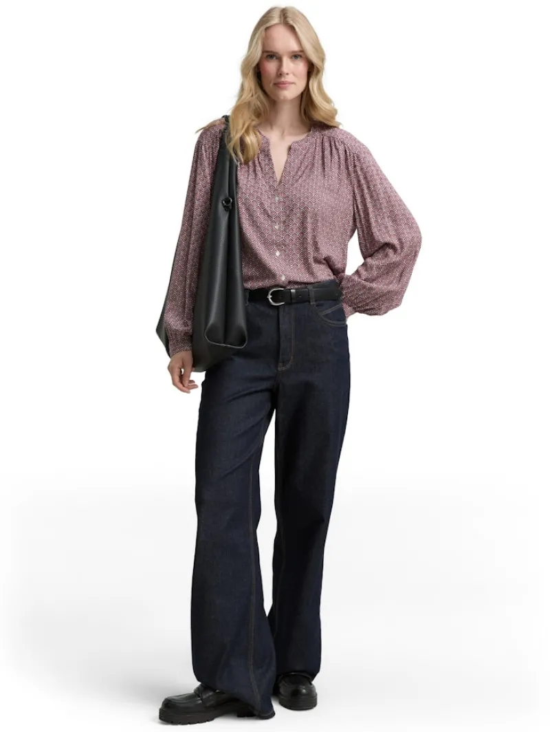 Tom Tailor Blusen*Loose Fit Bluse mit Muster red geometric minimal design