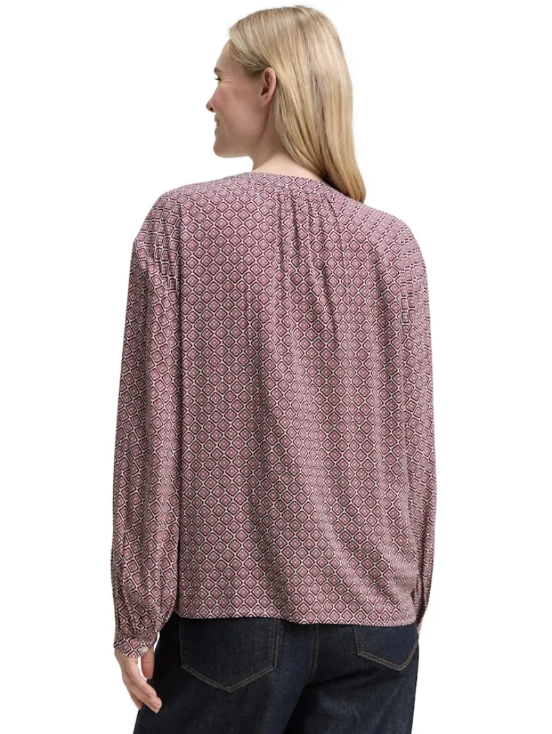 Tom Tailor Blusen*Loose Fit Bluse mit Muster red geometric minimal design