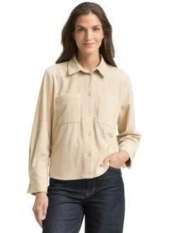 Tom Tailor Blusen*Loose Fit Cordbluse sand stone beige