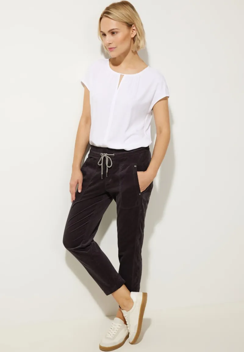 Street One Hosen*Loose Fit Cordhose dark pure grey