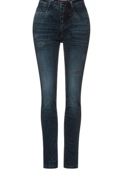 Street One Jeans*Loose Fit Jeans blue black destroy washed