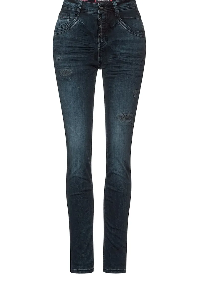 Street One Jeans*Loose Fit Jeans blue black destroy washed