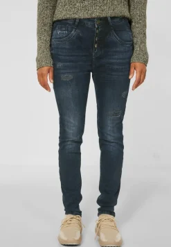 Street One Jeans*Loose Fit Jeans blue black destroy washed