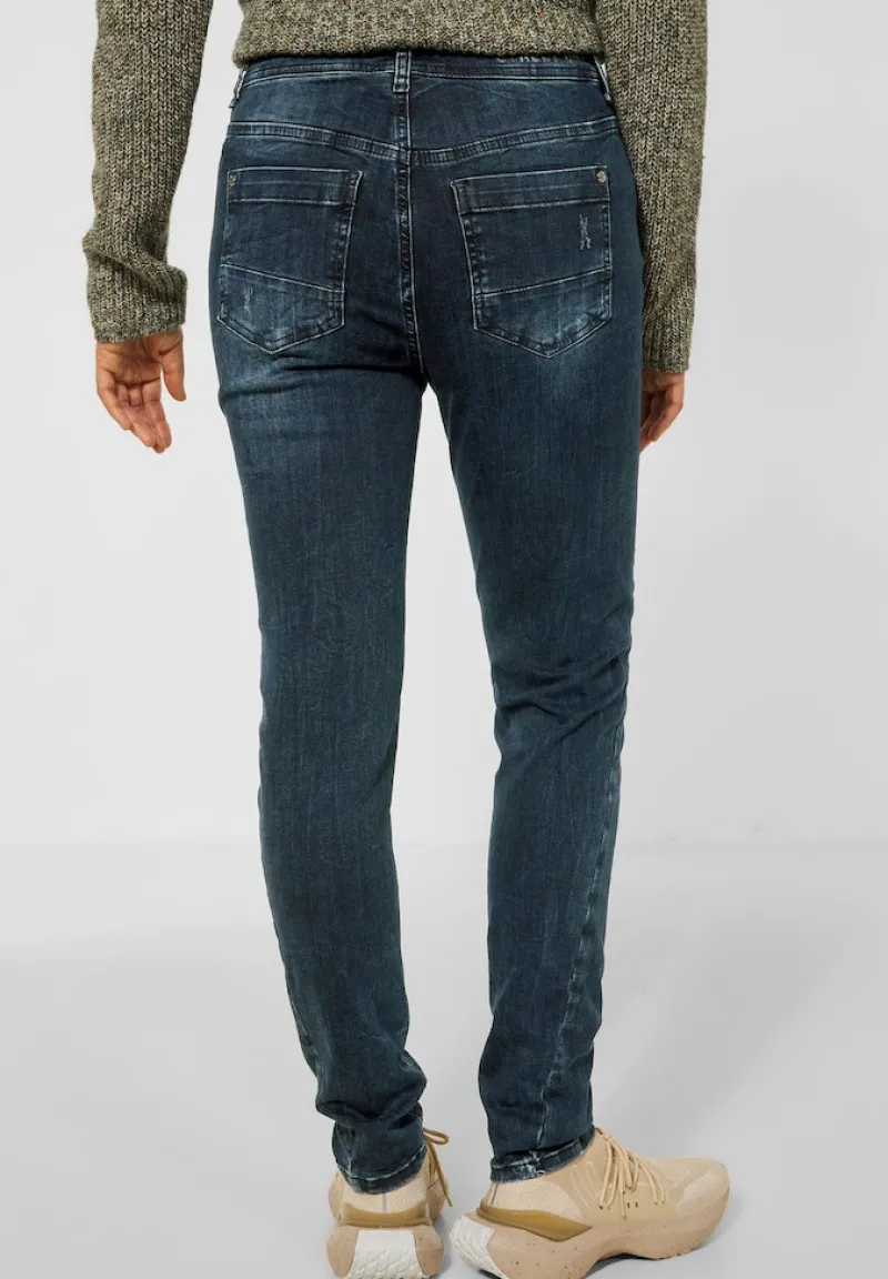 Street One Jeans*Loose Fit Jeans blue black destroy washed