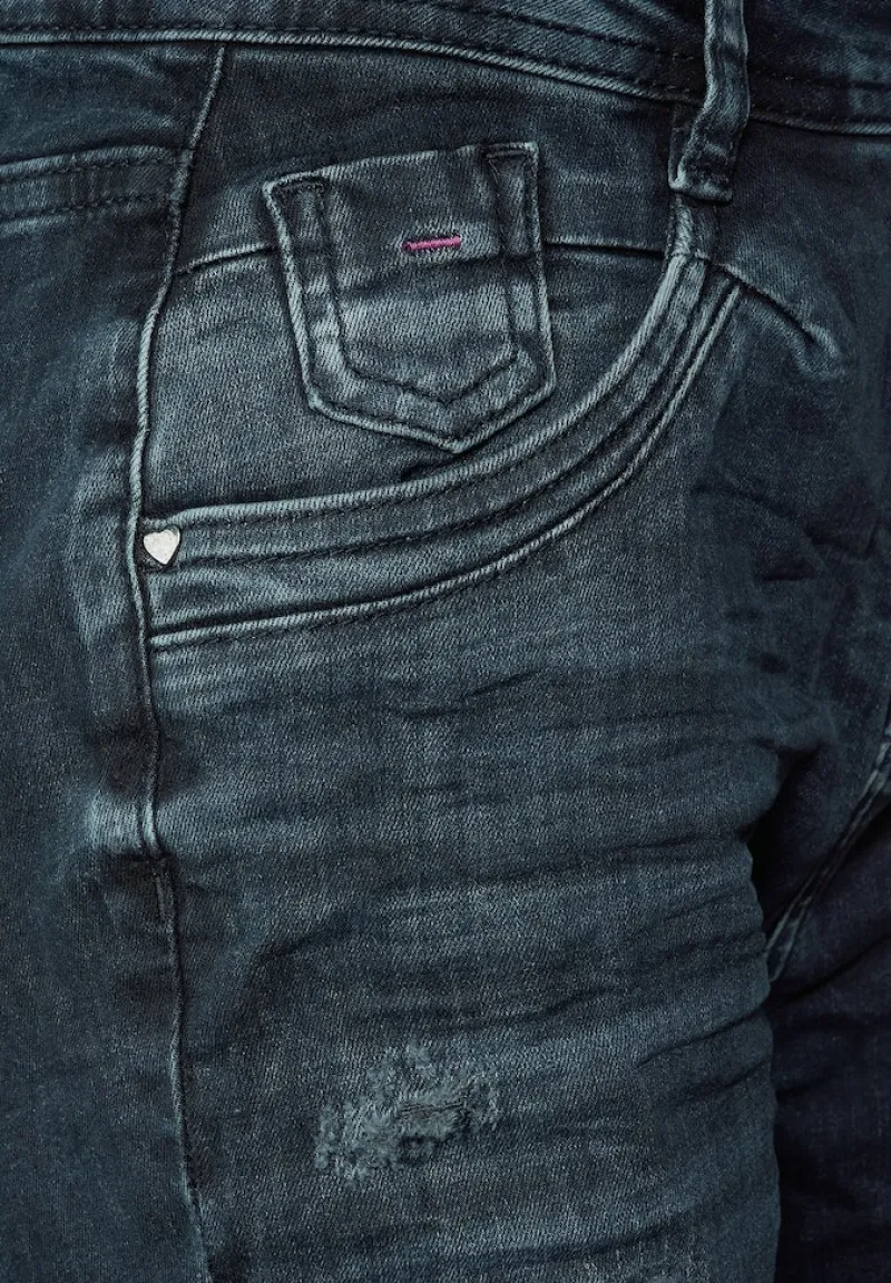 Street One Jeans*Loose Fit Jeans blue black destroy washed