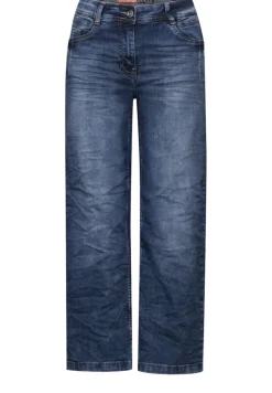 Cecil Shorts*Loose Fit Jeans mid blue wash