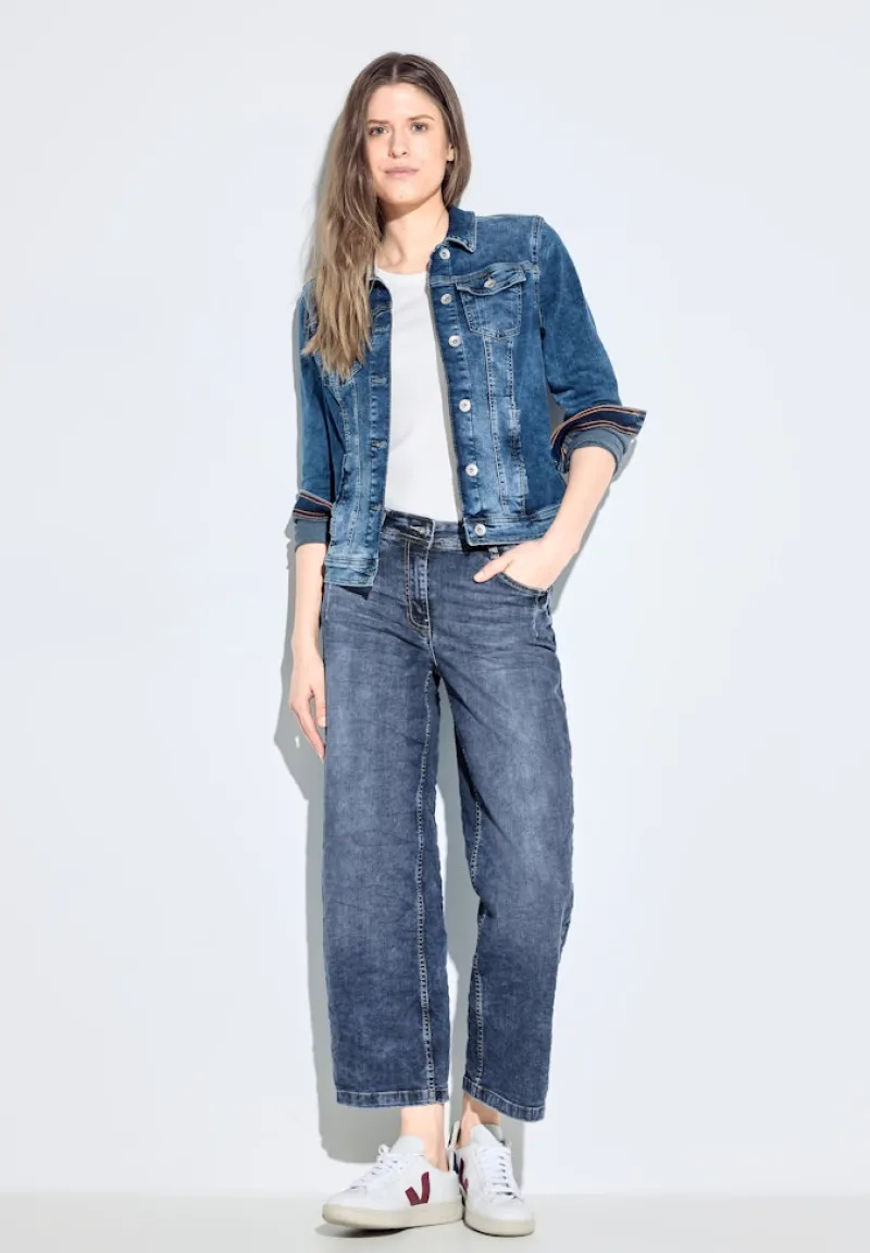 Cecil Shorts*Loose Fit Jeans mid blue wash