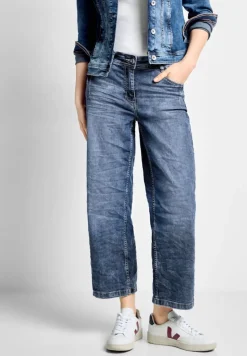 Cecil Shorts*Loose Fit Jeans mid blue wash