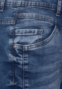 Cecil Shorts*Loose Fit Jeans mid blue used wash