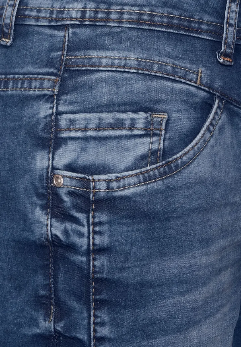 Cecil Shorts*Loose Fit Jeans mid blue used wash