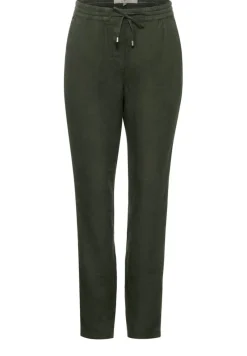 Cecil Hosen*Loose Fit Leinenhose deep khaki